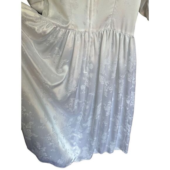 Vintage Gunne Sax Jessica McClintock White Satin w/ Lace overlay collar wedding - Picture 9 of 16